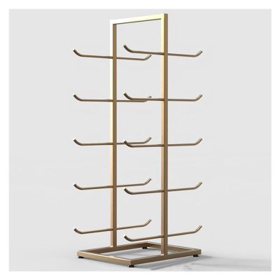 WIGING Yoga Mat Storage Rack, Double-Sided Floor Storage Yoga Mat Shelf for Home Studio Gym, Metal Heavy Duty Yoga Mat Holder Shelf (Color : Gold, Size : 40x50x130cm)