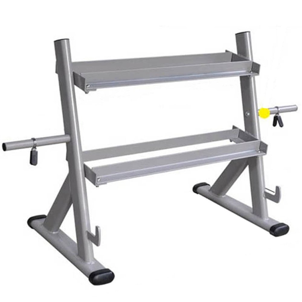 WIGING Dumbbell Rack, Dumbbell Set with Rack Stand, Easy to Install Metal Storage Shelves for Home Gym, Loadable Weight: 500kg (Color : Silver)