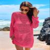ANRABESS Women Swimsuit Crochet Swim Cover Up 2026 Summer Bathing Suit Swimwear Mesh Knit Beach Dress Vacation Outfits Rose Medium view 3