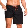 SILKWORLD Men's Swim Trunks with Compression Liner Quick Dry Bathing Suits 9 Inch Swimming Shorts with Cargo Pockets (Black, Medium) view 1