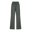 RKSTN Womens Cargo Pants High Waisted Wide Leg Pants for Women Casual Drawstring Elastic Trousers with Pockets Cotton Linen Long Straight Pants 2024 view 3