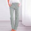 RKSTN Womens Sweatpants High Waisted Wide Leg Pants for Women Casual Drawstring Elastic Trousers with Pockets Cotton Linen Long Straight Pants 2025 view 2