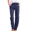 RKSTN Cargo Pants Women High Waisted Wide Leg Pants for Women Casual Drawstring Elastic Trousers with Pockets Cotton Linen Long Straight Pants 2024 view 1