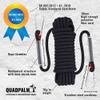 Grappling Hook with 10m Rope  Multifunctional QUADPALM Grapple Hook - 2 Locking carabiners - 4 Stainless Steel Folding Claws - Heavy Duty - Outdoor Camping Hiking Climbing Equipment (Black Rope) view 3