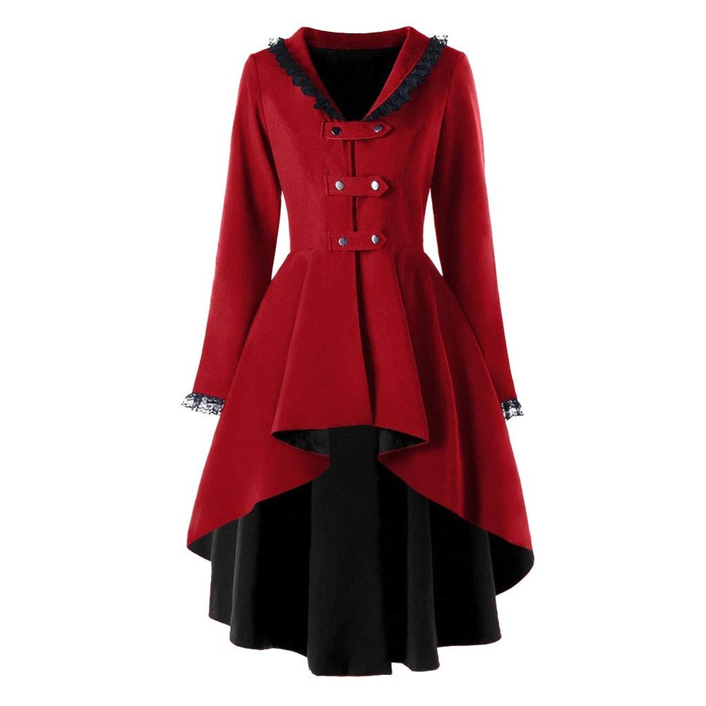 BCDlily Victorian Steampunk Tail Jacket for Women Plus Size Renaissance Dress Medieval Pirate Renaissance Goth Costume