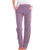 RKSTN Linen Pants for Women High Waisted Wide Leg Pants for Women Casual Drawstring Elastic Trousers with Pockets Cotton Linen Long Straight Pants 2024 view 1