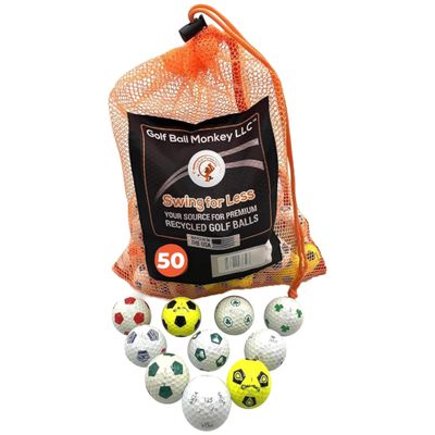 Golf Ball Monkey Recycled for Chrome Soft Truvis Soccer Golf Balls Multicolored Mix in Good Condition Used Truvis Golf Balls Soccer with Mesh Bag (50 - Good)