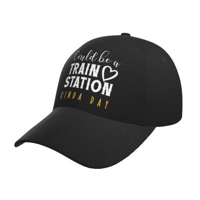 Could be a Train Station Kinda Day Baseball Hat for Men 90s Vintage Washed Cotton Adjustable Hats