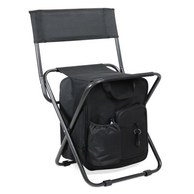 Get Out! Folding Ice Fishing Chair with Cooler for 225 lbs - Portable Backpack Cooler Chair - Ice Chest Backpack Chair with Back Rest for Camping, Fishing, Hunting, Tailgating, Picnics Lunchbox Stool