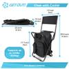 Get Out! Folding Ice Fishing Chair with Cooler for 225 lbs - Portable Backpack Cooler Chair - Ice Chest Backpack Chair with Back Rest for Camping, Fishing, Hunting, Tailgating, Picnics Lunchbox Stool view 2
