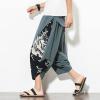 AAPAH Men Harem Pants Summer Cotton Joggers Calf-Length Male Chinese Style Print Trousers s4 XXL view 2