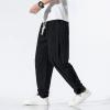 AAPAH Spring Men Chinese Style Harem Pants Linen Male Casual Loose Elastic Waist Ankle-Length s4 XS view 4
