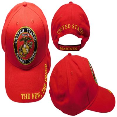 United States Marine Corps The Few The Proud Red Adjustable Embroidered Cotton Hat Cap - Officially Licensed