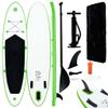 loibinfen Inflatable Stand Up Paddleboard Water Sport Set for All Skill Levels Included with Surf Board, Aluminum Oar, Removable Fin, High Pressure Hand Pump... Green and White 153.5"x31.9"x3.9" view 1