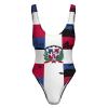 Adugen Origei Dominican Flag Women's One-Piece Swimsuit Triangle Bathing Swimsuit Beach Party XS view 4