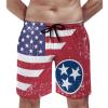 America Tennessee State Flag Men's Swim Trunks Quick Dry Beach Drawstring Shorts Sports Shorts with Pocket L view 1