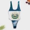 Adugen Origei Bikini El Salvador Flag Bathing Suit Women's Swimwear One-Piece Swimsuit Tummy Control Swimsuits XL view 2