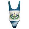 Adugen Origei Bikini El Salvador Flag Bathing Suit Women's Swimwear One-Piece Swimsuit Tummy Control Swimsuits XL view 4