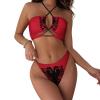 Adugen Origei Bikini Albanian Flag Bathing Suit Women's Swimwear Bikini Swimsuit Tummy Control Swimsuits S