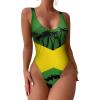 Adugen Origei Jamaica Flag Women's One-Piece Swimsuit Triangle Bathing Swimsuit Beach Party XS view 1