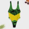 Adugen Origei Jamaica Flag Women's One-Piece Swimsuit Triangle Bathing Swimsuit Beach Party XS view 3