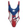 Adugen Origei Puerto Rico Flag-Frog Women's One-Piece Swimsuit Triangle Bathing Swimsuit Beach Party L view 4