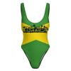 Adugen Origei Jamaican Flag Women's One-Piece Swimsuit Triangle Bathing Swimsuit Beach Party S view 4