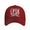 That's Whats I Do I Fix Stuff and I Know Things Distressed Baseball Hat for Men Funny Washed Denim Adjustable Strapback Hat view 2