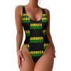 Adugen Origei Jamaica Flag Women's One-Piece Swimsuit Triangle Bathing Swimsuit Beach Party XS view 1
