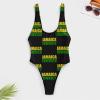 Adugen Origei Jamaica Flag Women's One-Piece Swimsuit Triangle Bathing Swimsuit Beach Party XS view 3