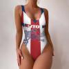 Adugen Origei Bikini Puerto Rico Flag-Frog Bathing Suit Women's Swimwear One-Piece Swimsuit Tummy Control Swimsuits S view 2