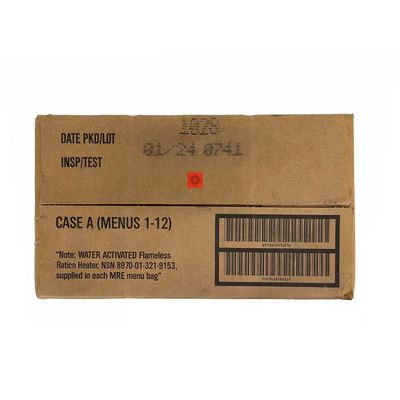 Ammo Can Man MRE (Meals-Ready-To-Eat) - Genuine Military Surplus MREs | 2027 Inspection Date (A Case Only - Menus 1-12)