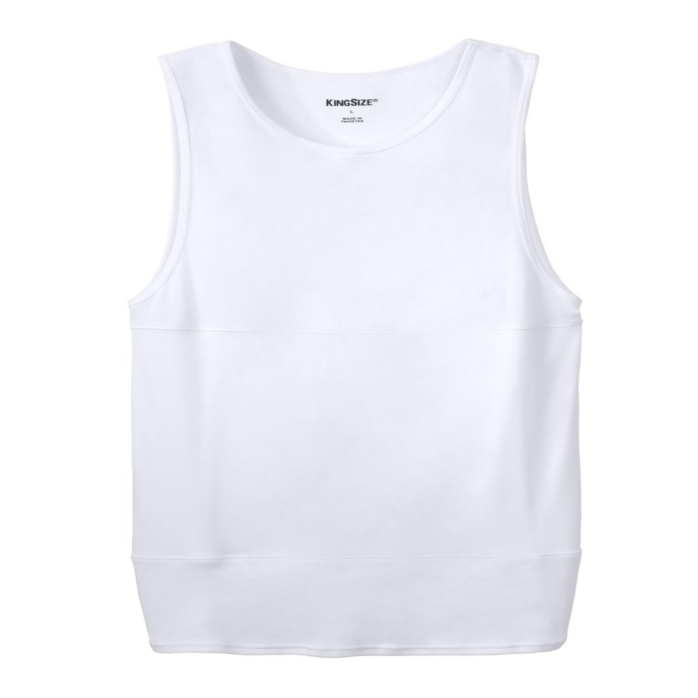 KingSize Men's Big & Tall Sculpting Tank Top - 7XL, White