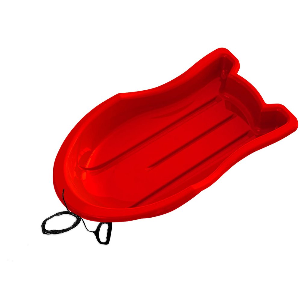 Era 37-inch Booster Adventurer Sled with Tow Rope 1 Rider Kids' Plastic Toboggan, Red