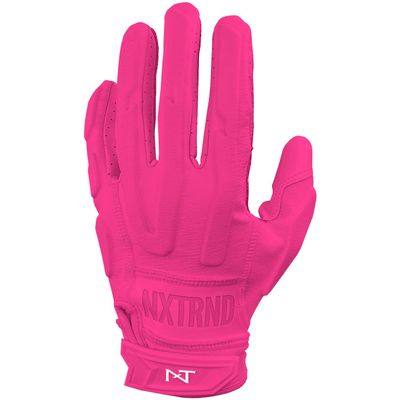 Nxtrnd G3 Padded Football Gloves, Sticky Padded Receiver & Lineman Gloves (Pink, Large)