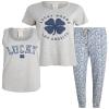 Lucky Brand Women's Pants Set, 3 Piece T-Shirt, Tank, Top, and Joggers, Casual Everyday Loungewear for Women (S-XL), Size X-Large, Heather Grey view 1