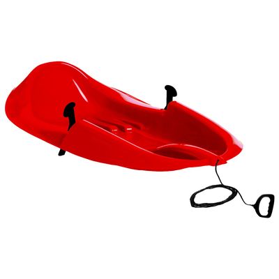 Era 38-inch Megablitzen Adventurer Sled with Hand Brakes and Tow Rope 1 Rider Kids' Plastic Toboggan, Red