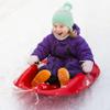 Era 38-inch Megablitzen Adventurer Sled with Hand Brakes and Tow Rope  1 Rider Kids' Plastic Toboggan, Red view 2