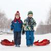Era 38-inch Megablitzen Adventurer Sled with Hand Brakes and Tow Rope  1 Rider Kids' Plastic Toboggan, Red view 3