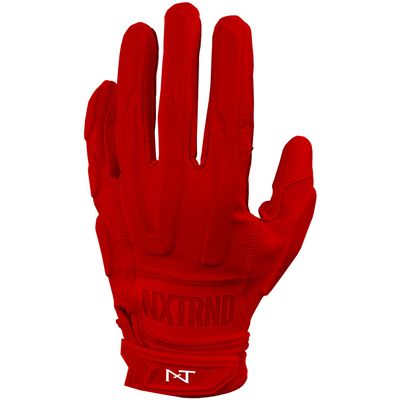 Nxtrnd G3 Padded Football Gloves, Sticky Padded Receiver & Lineman Gloves (Red, X-Large)