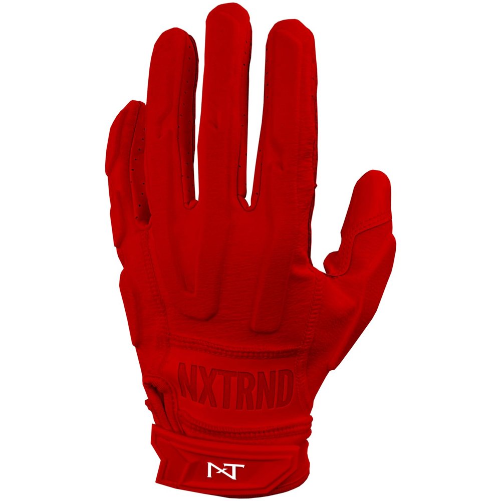 Nxtrnd G3 Padded Football Gloves, Sticky Padded Receiver & Lineman Gloves (Red, X-Large)