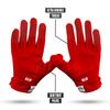 Nxtrnd G3 Padded Football Gloves, Sticky Padded Receiver & Lineman Gloves (Red, X-Large) view 4