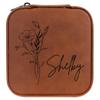 Personalized Birth Flower Jewelry Box Travel Case (Rawhide, September - Morning Glory) view 1