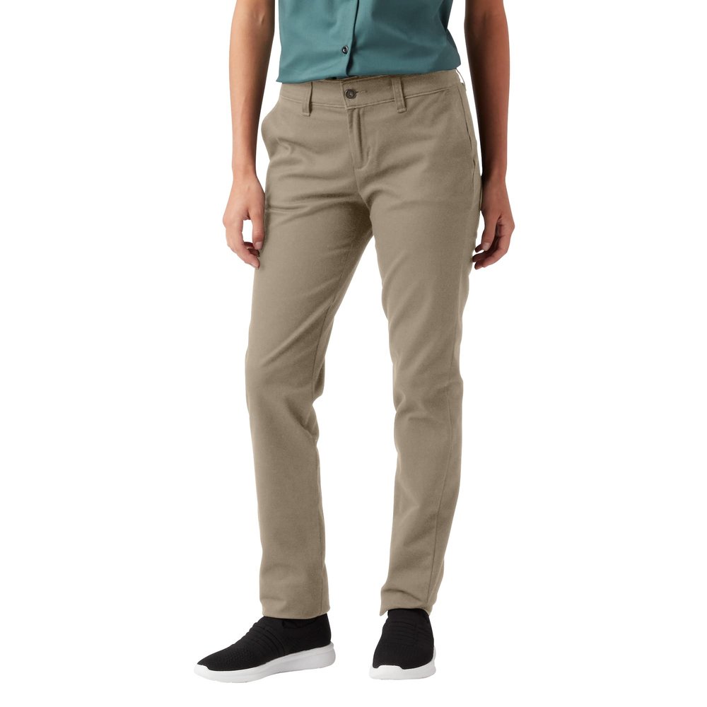 Dickies Womens Skinny Twill Pants, Rinsed Desert Sand, 36 US