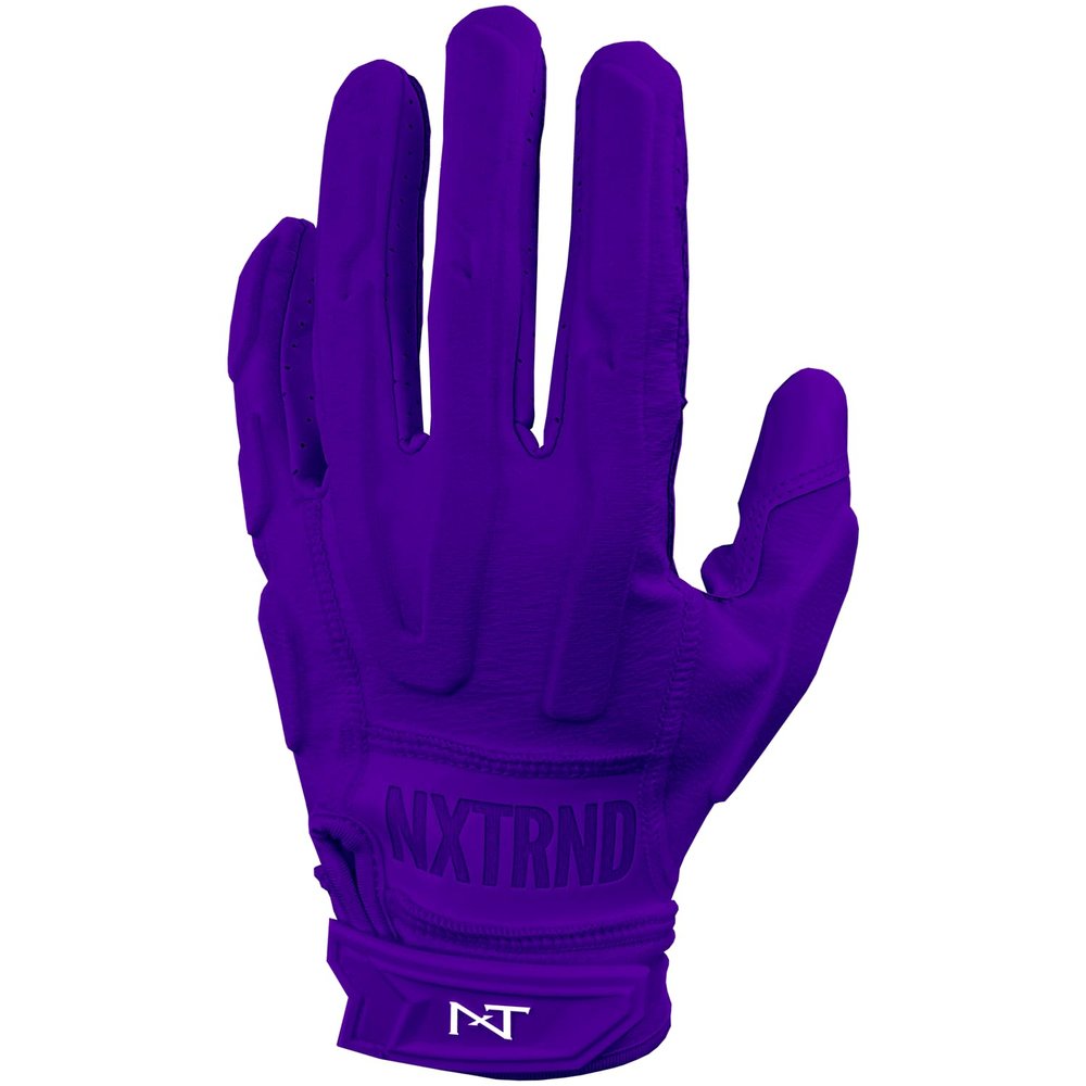 Nxtrnd G3 Padded Football Gloves, Sticky Padded Receiver & Lineman Gloves (Purple, XX-Large)