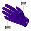 Nxtrnd G3 Padded Football Gloves, Sticky Padded Receiver & Lineman Gloves (Purple, XX-Large) view 3