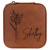 Personalized Birth Flower Jewelry Box Travel Case (Rawhide, May - Lily Of The Valley) view 1