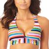 Anne Cole Womens Striped Halter Bikini Swim Top White M view 3