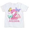 Butterfly Birthday Shirt, Butterfly Theme Party Shirt, White, All Sizes, Personalized (YXS 6-7) view 1