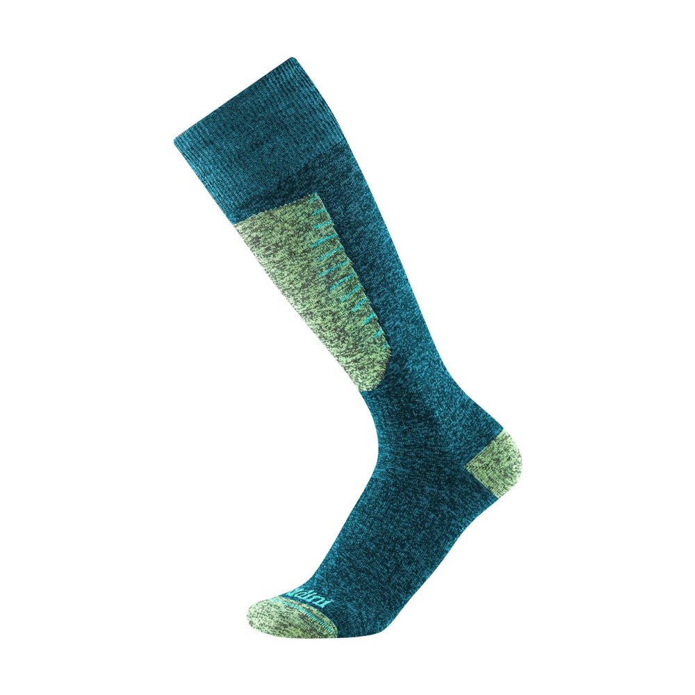 Gordini Men's Ripton Ultralight Ski Over-The-Calf Sock, Teal/Citrus, Large